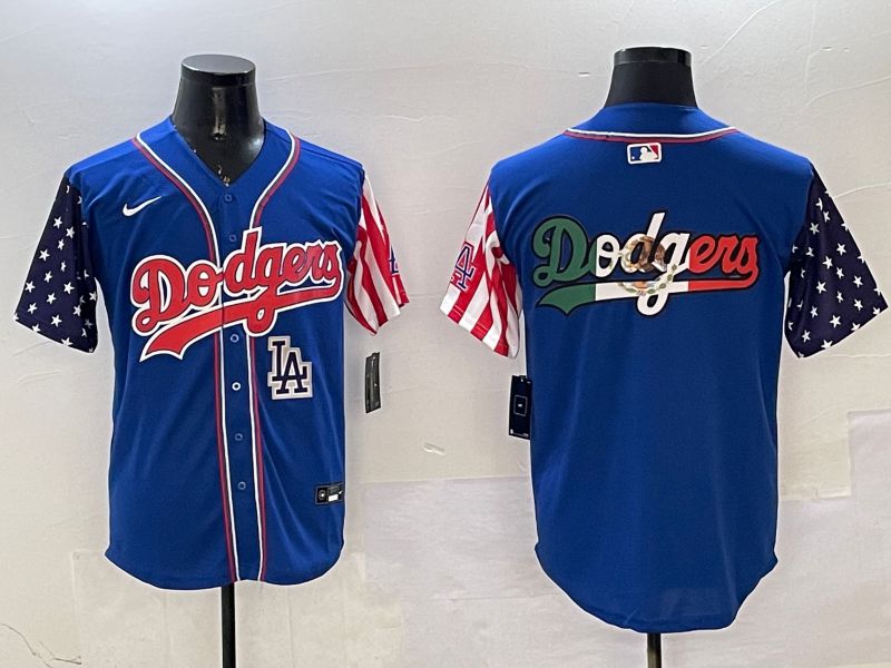 Men Los Angeles Dodgers Blank Blue a generation of national flags Joint name 2025 Nike MLB Jersey style 12